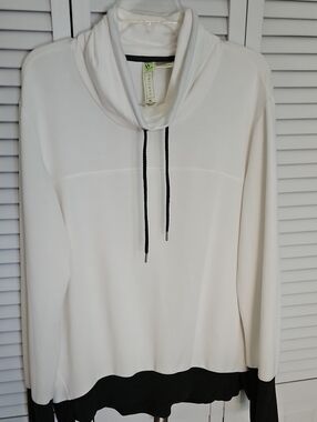NWOT HALCYON CREAM COWL NECK PULLOVER SZ XL